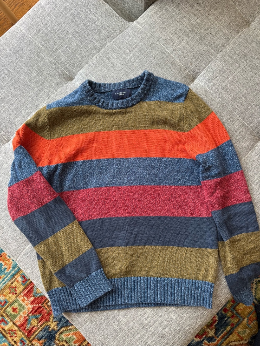 Lands' End Drifter striped crew neck
